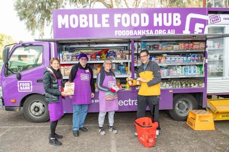 Mobile Food Hub purple truck