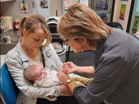 Baby receiving a vaccine