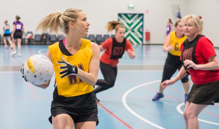 Ladies playing netball