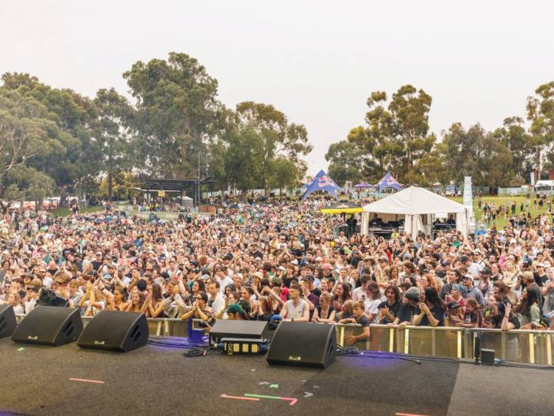 Large crowd of music event attendees