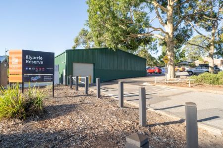 Exterior baseball facility - large colourbond shed