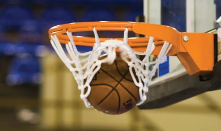 Basketball hoop and ball
