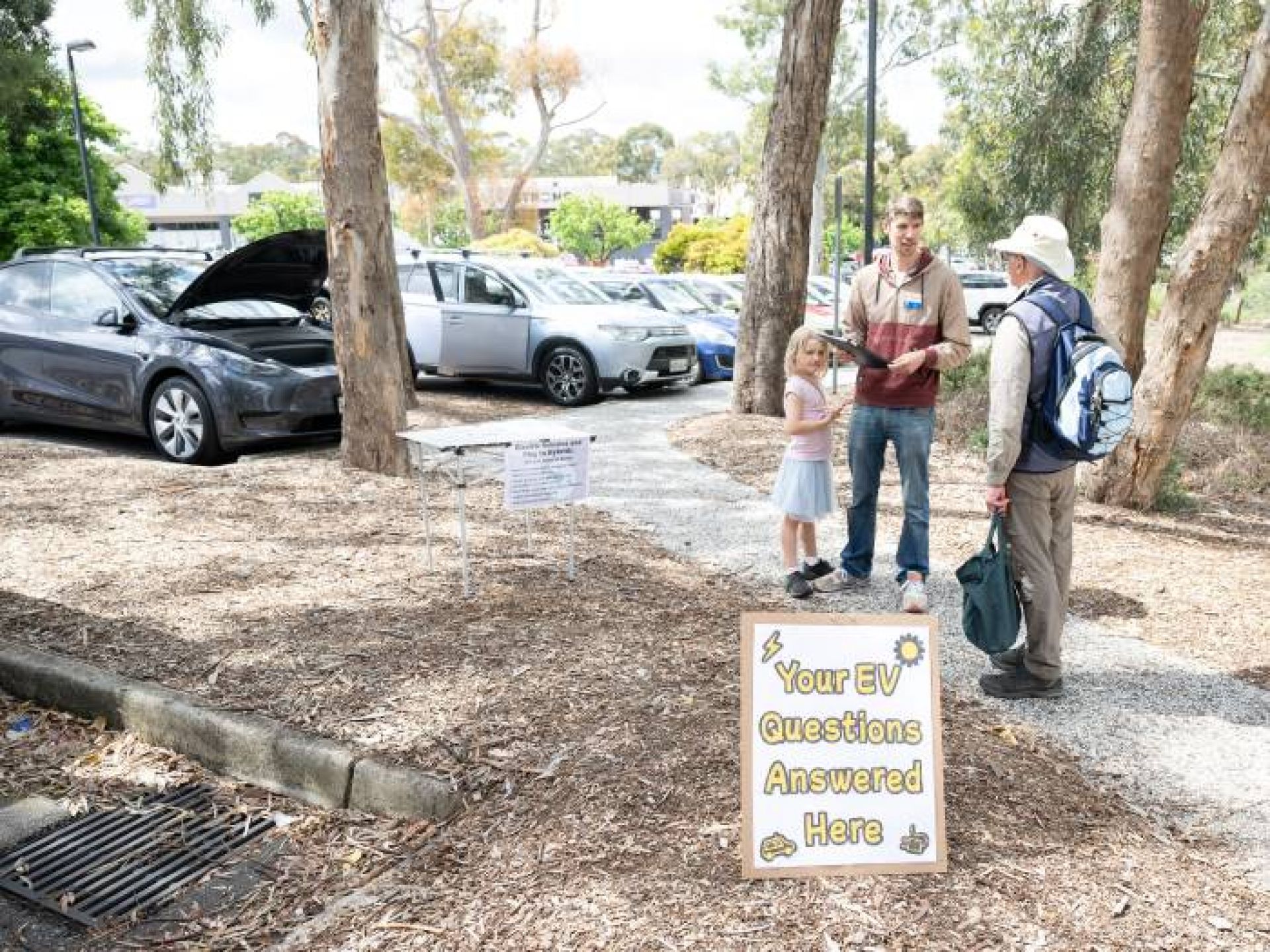 Person providing advice about electric vehicles